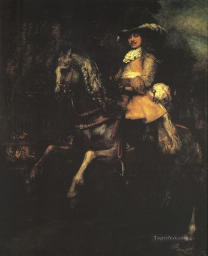 Frederick Rihel à cheval Rembrandt Peinture à l'huile
